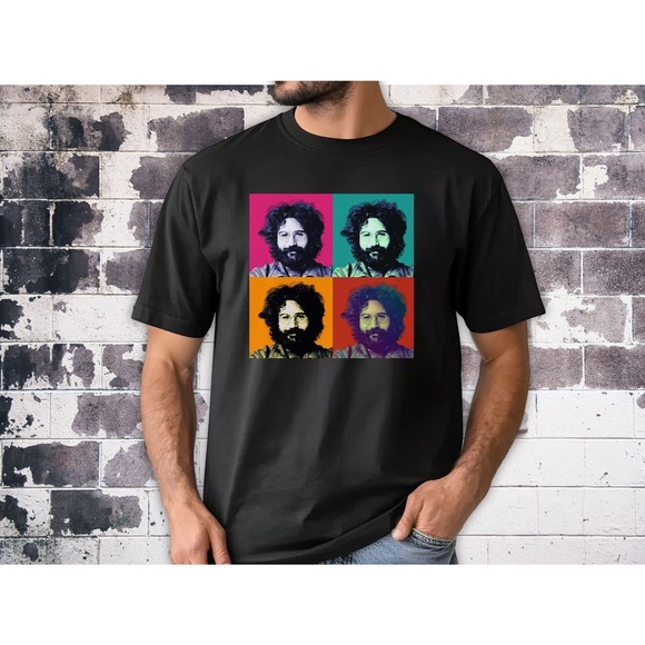 Tops - Jerry Garcia T-Shirt, Grateful Dead Tee, Retro Pop Art Shirt